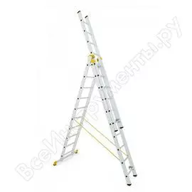Универсальная трехсекционная лестница alve 3х14 ступеней 8614