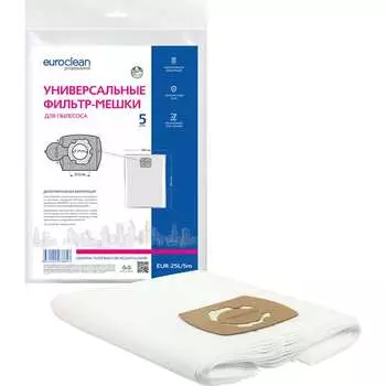 Универсальные фильтр-мешки для профессиональных пылесосов до 25 л EURO Clean EUR-25L/5m