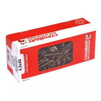 Универсальные оцинкованные саморезы Стройбат 4,5x40 200 шт 76131