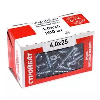 Универсальные саморезы Стройбат 4,0x25 200 шт 075381