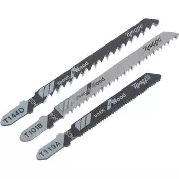 Универсальный набор пилок для лобзиков по дереву ТУНДРА 7347474