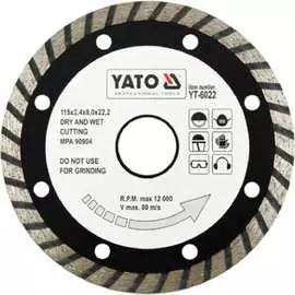 Универсальный отрезной алмазный диск YATO TURBO YT-6022