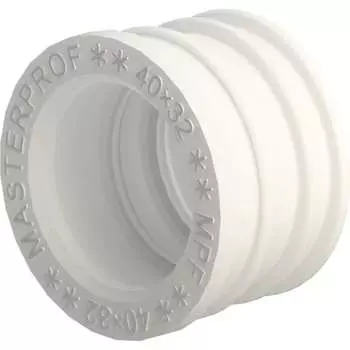 Уплотнительная, переходная сантехническая манжета для канализации MPF 40x32, белая ИС.131685