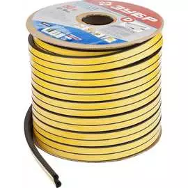 Уплотнитель зубр эксперт промышленный, самоклеящийся, черный, d-профиль, на бобине, 12ммх10мм, 50м 40950-12-50