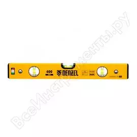 Уровень denzel алюминиевый, 400 мм, фрезерованный, 3 глазка 33680