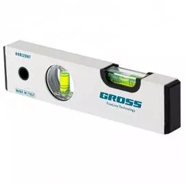 Уровень gross алюминиевый, 200 мм, фрезерованный, 2 глазка, магнитный 33669