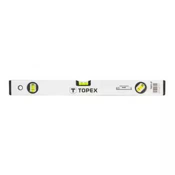 Уровень строительный алюминиевый анодированный 3 ампулы 50x20 мм topex 29c306