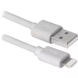 Usb кабель defender ach01-03bh, usb am-lightning, 1м, белый 87479