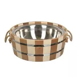 Ушат-шайка банные штучки таёжный, 10 л, с нержавеющей вставкой, липа, 31084