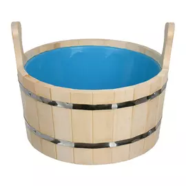 Ушат-шайка банные штучки таёжный 10 л, с пластиковой вставкой, липа 31048