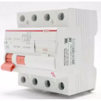 Устройство защитного отключения AKEL УЗО-VDH-4P-25A-100mA-ТипAC 400670