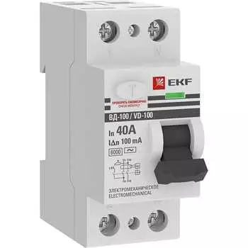 Устройство защитного отключения EKF ВД-100 PROxima elcb-2-6-40-100-em-pro