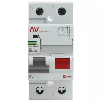 Устройство защитного отключения EKF AVERES DV rccb-2-80-30-a-av