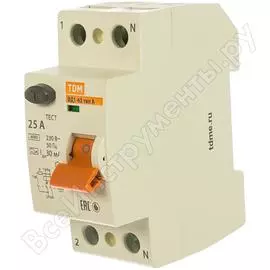 Узо TDM ELECTRIC ВД1-63 2Р 25А 30мА тип А SQ0203-0076
