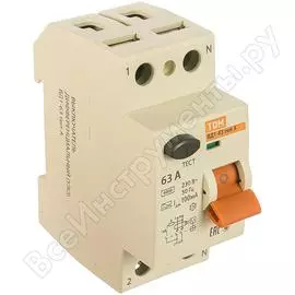 Узо TDM ELECTRIC ВД1-63 2Р 63А 100мА тип А SQ0203-0081