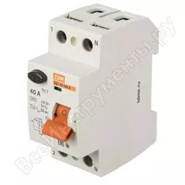 Узо TDM ELECTRIC ВД1-63 2Р 40А 30мА тип А SQ0203-0078