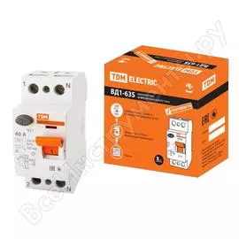 Узо TDM ELECTRIC ВД1-63S 2Р 40А 100мА SQ0203-0056