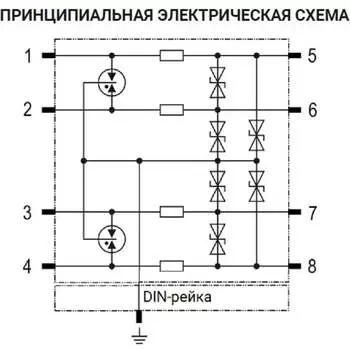 Устройство защиты от импульсных перенапряжений для информационных систем Стример РИФ-И 12/10/20 (4)-CD 201025