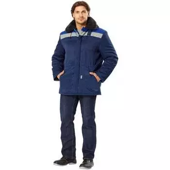 Утепленная куртка авангард-спецодежда бригада темно-синий/васильковый, р.104-108, рост 170-176 13596