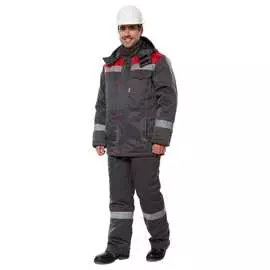 Утепленный костюм авангард-спецодежда тимбер темно-cерый/красный, р.120-124/170-176 512490