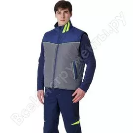 Утепленный мужской жилет факел profline specialist серый/темно-синий, р.60-62 87468799.005