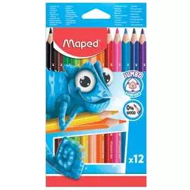 Утолщенные заточенные цветные карандаши Maped