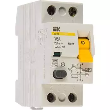 Узо IEK ВД1-63 2п, AC, 16А, 30мА MDV10-2-016-030