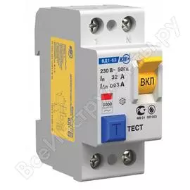Узо IEK ВД1-63 2п, AC, 40А, 100мА MDV10-2-016-033