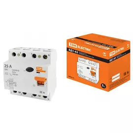 Узо TDM ELECTRIC ВД1-63 4Р, 25 А, 100 мА SQ0203-0029