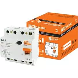 Узо TDM ELECTRIC ВД1-63 4Р 16А 10мА тип А SQ0203-0082