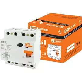 Узо TDM ELECTRIC ВД1-63 4Р 25А 10мА тип А SQ0203-0084