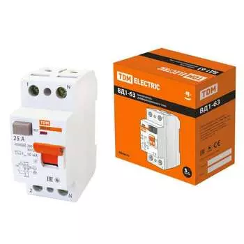 Узо TDM ВД1-63 2Р, 25 А, 10 мА SQ0203-0006