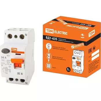 Узо TDM ELECTRIC ВД1-63S 2Р 50А 100мА SQ0203-0058