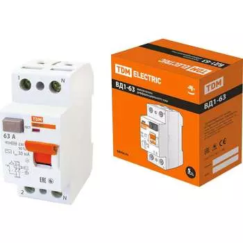 Узо TDM ELECTRIC ВД1-63 2Р, 63 А, 30 мА SQ0203-0019