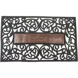 Узорный прямоугольный придверный коврик Доляна Welcome 185234