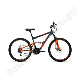 Велосипед altair mtb fs 26 2.0 disc, рост 18, 2019-2020, серый/оранжевый rbkt0sn6p020