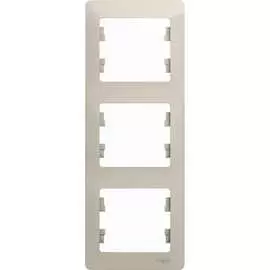 Вертикальная трехместная рамка Systeme Electric Glossa GSL000907