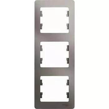 Вертикальная трехместная рамка Systeme Electric Glossa GSL001207