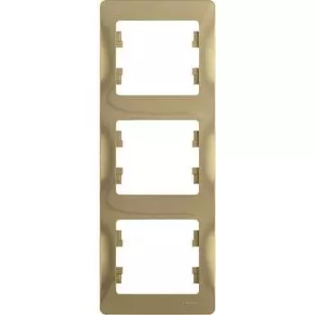 Вертикальная трехместная рамка Systeme Electric Glossa GSL000407