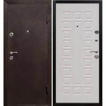 Входная дверь ООО ВДК ДМ Тепла 202 Антик медь/Царга СБ венге, черное стекло, 960х2050 мм, правая ДМ56