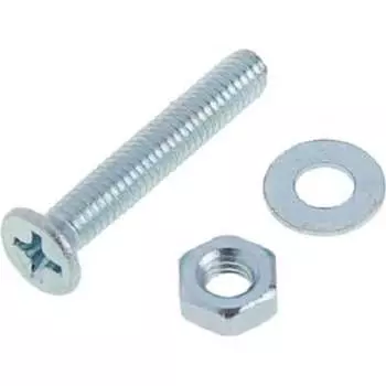 Винт Невский Крепеж с потайной головкой DIN 965 оцинк., М5x25 + гайка + шайба (11 шт) 814063
