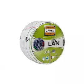 Витая пара cavel, lan 541-vec 300м, 5e f/utp, 0,51мм cu, 6,2 мм pvc, белый/зелёная полоса c001441