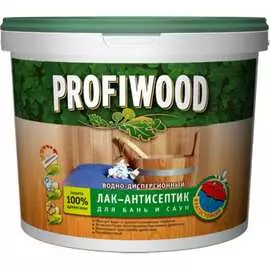 Влагостойкий водно-дисперсионный полиакриловый лак-антисептик для бань и саун Profiwood 6493