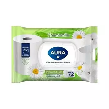 Влажная туалетная бумага AURA 438350