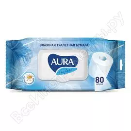 Влажная туалетная бумага aura ultra comfort с крышкой 80 шт 32659
