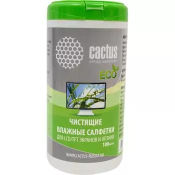 Влажные салфетки для экранов и оптики Cactus 289994