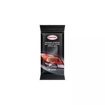 Влажные салфетки для стекол, зеркал, фар Sintec 318965