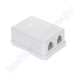 Внешняя двойная телефонная розетка telecom 2xrj-12 6p4c tc-sb-2-6p4c-c2-wh