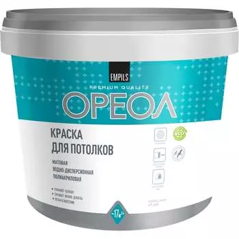 Водно-дисперсионная полиакриловая краска для потолков для внутренних работ ОРЕОЛ 5372