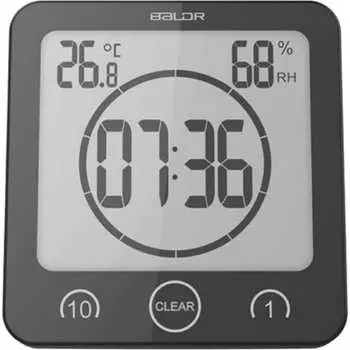 Водонепроницаемые настенные часы для душа BALDR B0007STH-BLACK